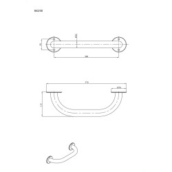 Uchwyt prosty 30cm Ø32 ANDEX Bez Barier 842/30CC stal nierdzewna polerowana