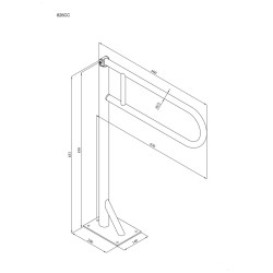 Uchwyt podłogowy Ø32 uchylny ANDEX Bez Barier 826CC stal nierdzewna polerowana