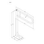 Uchwyt podłogowy Ø32 uchylny ANDEX Bez Barier 826CC stal nierdzewna polerowana