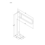 Uchwyt podłogowy stały Ø25 ANDEX Bez Barier 810B stal nierdzewna biały