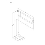 Uchwyt podłogowy uchylny Ø25 ANDEX Bez Barier 811CC stal nierdzewna polerowana