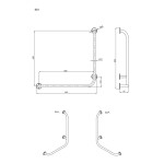Uchwyt kątowy lewy 60x60cm Ø25 ANDEX Bez Barier 824/L/B stal nierdzewna biały
