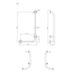 Uchwyt kątowy lewy 60x30cm Ø25 ANDEX Bez Barier 823/L/B stal nierdzewna biały