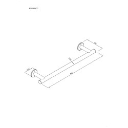 Uchwyt prosty Ø25 wannowy 86,5cm ANDEX Bez Barier 807/865CC stal nierdzewna polerowana