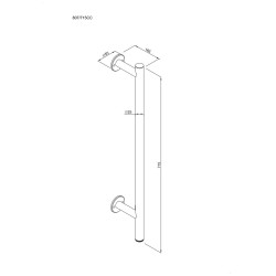 Uchwyt prosty wannowy 71,5 cm ANDEX Bez Barier 807/715/CC stal nierdzewna polerowana