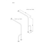 Uchwyt ścienno-podłogowy Ø25 prawy 70x80cm ANDEX Bez Barier 814/P/CC stal nierdzewna polerowana