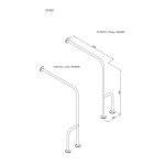 Uchwyt ścienno-podłogowy Ø25 lewy 60x80cm ANDEX Bez Barier 813/L/CC stal nierdzewna polerowana