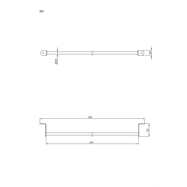 Wieszak rurka ANDEX Technic 301NG stal nierdzewna czarny