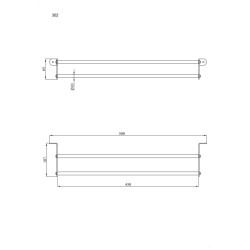 Wieszak 2-rurkowy ANDEX Technic 302B stal nierdzewna biały