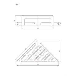 Koszyk prysznicowy narożny ANDEX Technic 318B stal nierdzewna biały