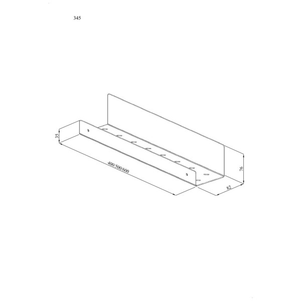 Półka pod prysznic 40cm ANDEX Technic 345/40SG stal nierdzewna polerowana