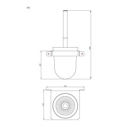 Szczotka wisząca wc ANDEX Technic 315B stal nierdzewna biały