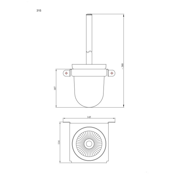 Szczotka wisząca wc ANDEX Technic 315B stal nierdzewna biały