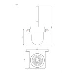Szczotka wisząca wc ANDEX Technic 315B stal nierdzewna biały