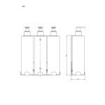 Uchwyt-dozownik mydła w płynie, szamponu, i odżywki 3x300ml ANDEX Technic 350SG stal nierdzewna polerowana