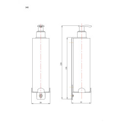 Uchwyt-dozownik mydła w płynie samoprzylepny 300ml ANDEX Technic 386B stal nierdzewna biały
