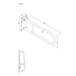 Uchwyt półokrągły Ø25 uchylny 60cm z płytą ANDEX Bez Barier 820B stal nierdzewna biały