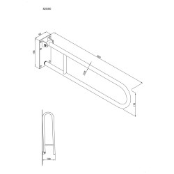 Uchwyt półokrągły uchylny 80cm z płytą ANDEX Bez Barier 820/80/CC stal nierdzewna polerowana