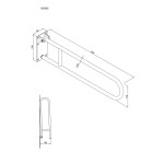 Uchwyt półokrągły Ø25 uchylny 85cm z płytą ANDEX Bez Barier 820/85B stal nierdzewna biały