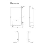 Uchwyt kątowy lewy 60x30cm Ø25 ANDEX Bez Barier 823/L/CC stal nierdzewna polerowana