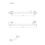Uchwyt prosty Ø32 prysznicowy 57cm ANDEX Bez Barier 843/570B stal nierdzewna biały