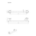 Uchwyt prosty Ø32 prysznicowy 47cm ANDEX Bez Barier 843/470B stal nierdzewna biały