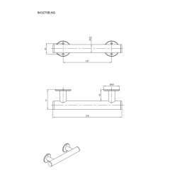 Uchwyt prosty Ø32 prysznicowy 27cm ANDEX Bez Barier 843/270B stal nierdzewna biały