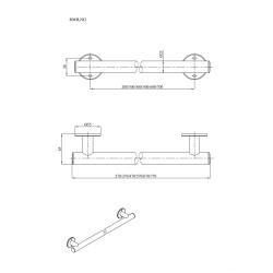 Uchwyt prosty prysznicowy 57cm Ø25 ANDEX Bez Barier 804/570NG stal nierdzewna czarny