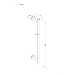 Uchwyt prosty 58cm wannowy łącznikowy ANDEX Bez Barier 808CC stal nierdzewna polerowana