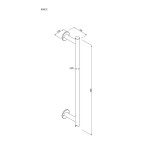 Uchwyt prosty 58cm wannowy łącznikowy ANDEX Bez Barier 808CC stal nierdzewna polerowana