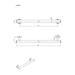 Uchwyt prosty prysznicowy 66,5 cm Ø32 ANDEX Bez Barier 843/665CC stal nierdzewna polerowana
