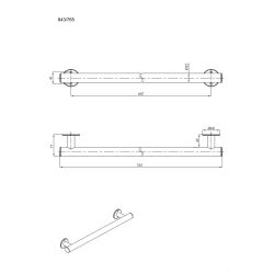 Uchwyt prosty prysznicowy 76,5 cm Ø32 ANDEX Bez Barier 843/765CC stal nierdzewna polerowana