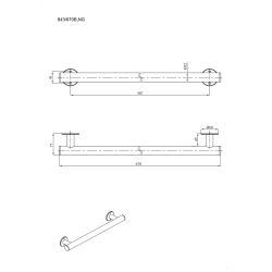 Uchwyt prosty Ø32 prysznicowy 67cm ANDEX Bez Barier 843/670B stal nierdzewna biały
