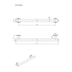 Uchwyt prosty prysznicowy 77 cm Ø32 ANDEX Bez Barier 843/770B stal nierdzewna