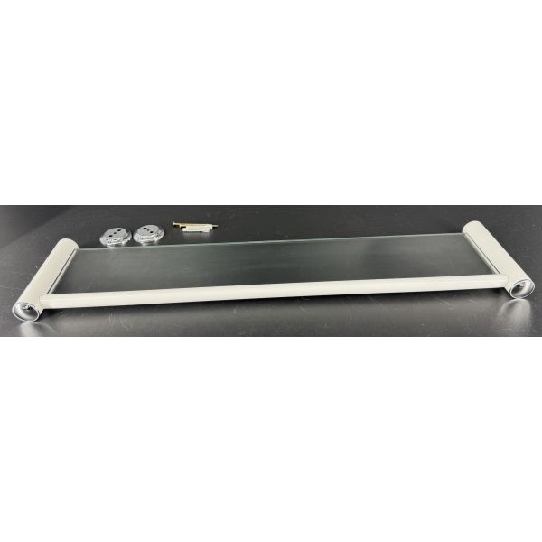 Półka łazienkowa szklana 60 cm ANDEX Classic 001/60BC biała/chrom