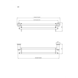 Wieszak 2-u rurkowy 60cm ANDEX Classic 029/60/BC biały/chrom