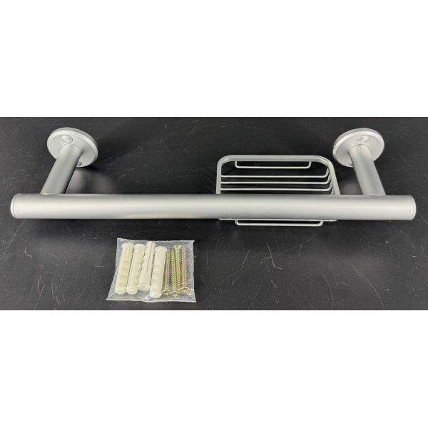 Uchwyt prosty z mydelniczką 40cm ANDEX Classic 060ST satyna