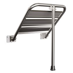 Siedzisko (krzesełko) prysznicowe metalowe składane z podporą ANDEX Bez Barier 837CC stal nierdzewna polerowana