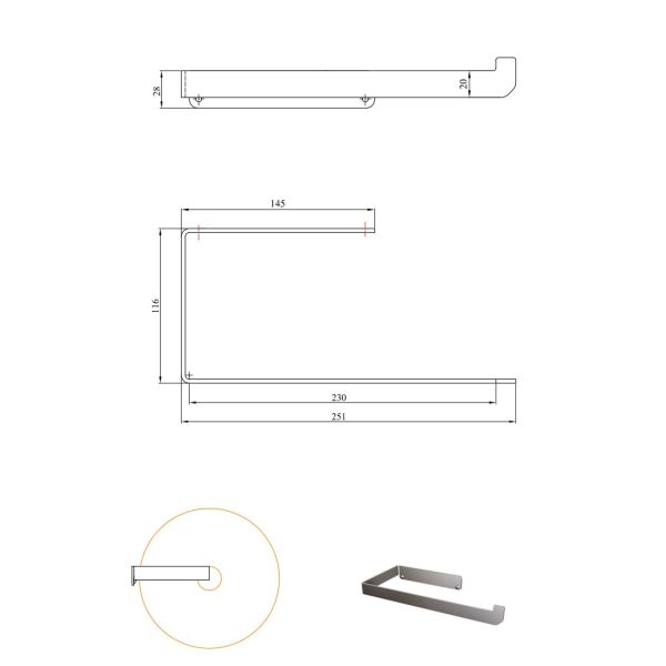 Wieszak na ręcznik papierowy ANDEX Technic 351SG stal nierdzewna polerowana
