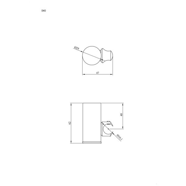 Kpl. uchwytów uchylnych do lustra z oprawą ANDEX Sanibella 540CC chrom
