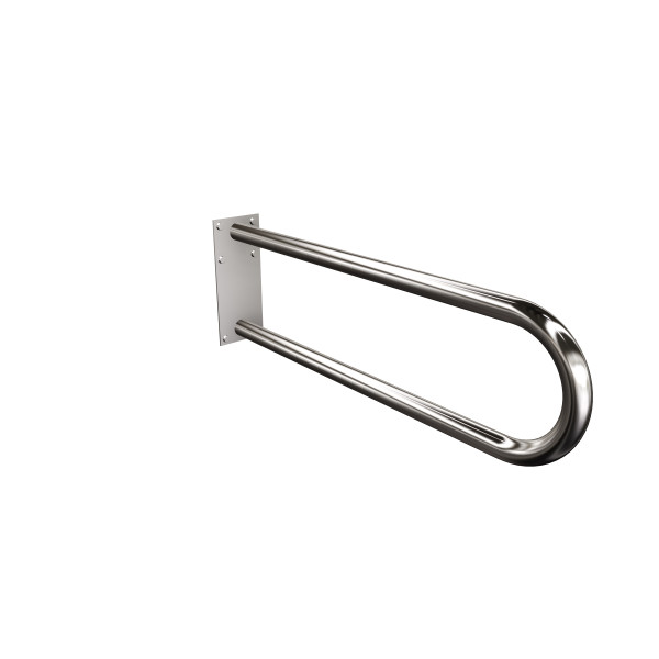 Uchwyt półokrągły Ø32 stały 75cm z płytą ANDEX Bez Barier 827/75CC stal nierdzewna polerowana