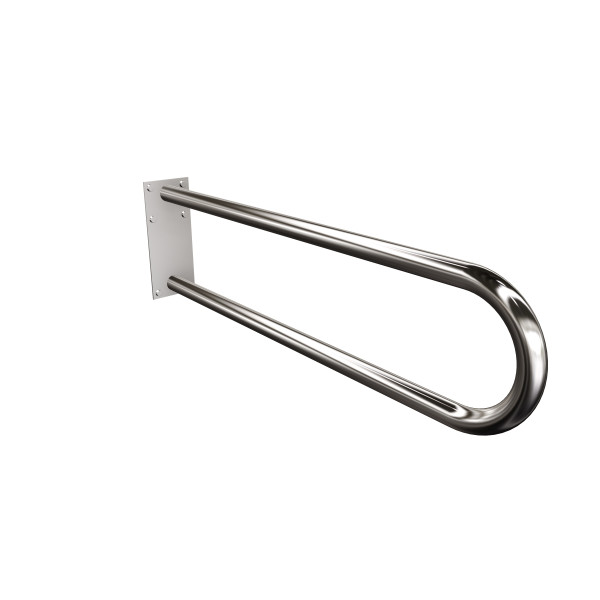 Uchwyt półokrągły Ø32 stały 85cm z płytą ANDEX Bez Barier 827/85CC stal nierdzewna polerowana