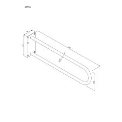 Uchwyt półokrągły Ø32 stały 85cm z płytą ANDEX Bez Barier 827/85CC stal nierdzewna polerowana
