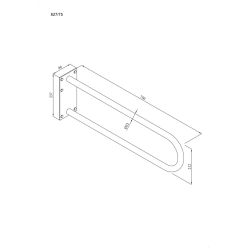 Uchwyt półokrągły Ø32 stały 75cm z płytą ANDEX Bez Barier 827/75CC stal nierdzewna polerowana