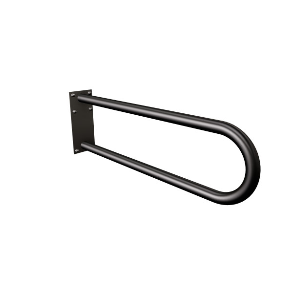 Uchwyt półokrągły Ø32 stały 75cm z płytą ANDEX Bez Barier 827/75NG stal nierdzewna czarny