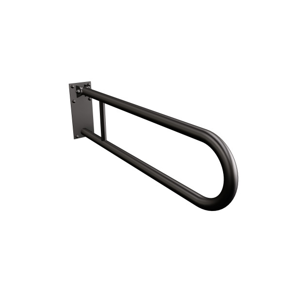 Uchwyt półokrągły Ø32 uchylny 75cm z płytą ANDEX Bez Barier 828/75NG stal nierdzewna czarny