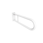 Uchwyt półokrągły Ø32 uchylny 75cm z płytą ANDEX Bez Barier 828/75B stal nierdzewna biały