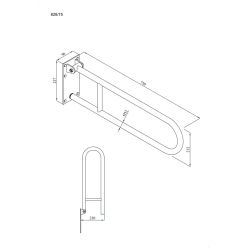 Uchwyt półokrągły Ø32 uchylny 75cm z płytą ANDEX Bez Barier 828/75CC stal nierdzewna polerowana