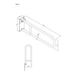 Uchwyt półokrągły Ø32 uchylny 75cm z płytą ANDEX Bez Barier 828/75CC stal nierdzewna polerowana