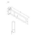 Uchwyt półokrągły Ø32 uchylny 85cm z płytą ANDEX Bez Barier 828/85CC stal nierdzewna polerowana